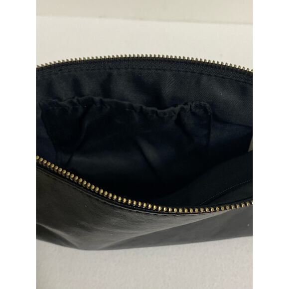 Elliott Lucca Leather Handbag Black Purse Chain Accents Neutral Slim Clutch - Picture 14 of 14